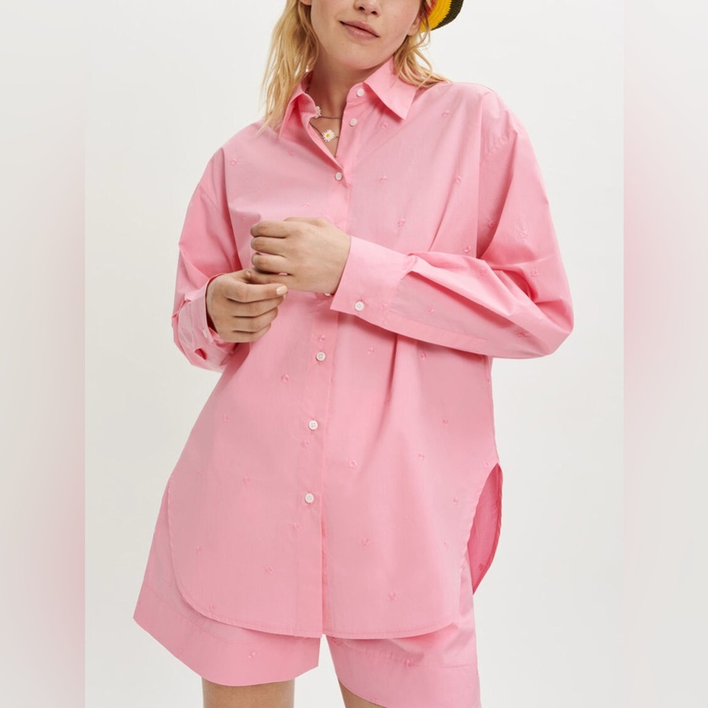 MAJE Embroidered poplin shirt